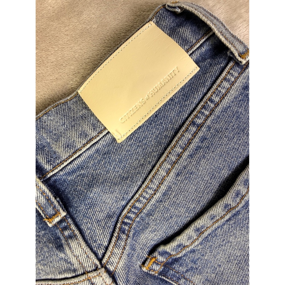 Citizens of Humanity Size 23 Daphne Crop High Rise Straight Leg Jeans Blue Denim - Picture 6 of 11